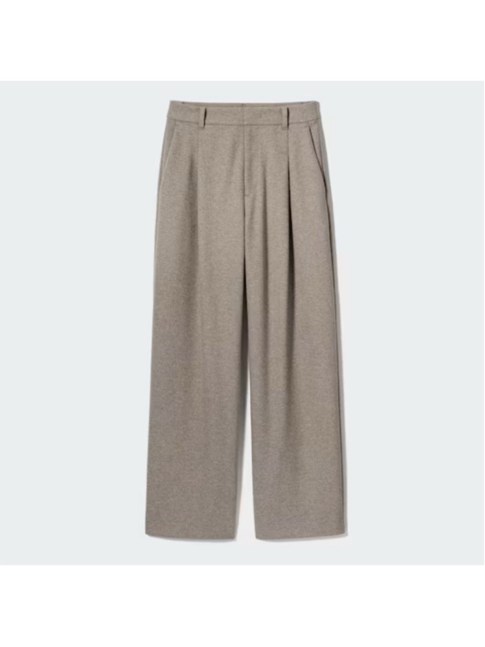 Uniqlo x Comptoir des Cotonniers Pleated Wide Trousers Brushed Jersey Neutral